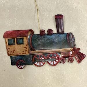 Vintage Department 56 Punched Tin Train Ornament